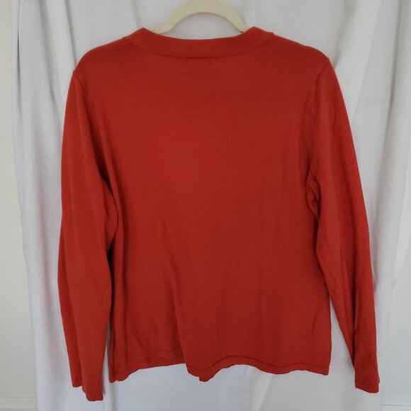 Woman East 5th Red Orange Long Sleeve Blouse Size XL - Picture 8 of 8